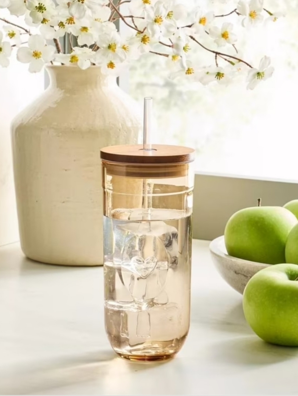 Hearth & Hand Glass Heart Tumbler